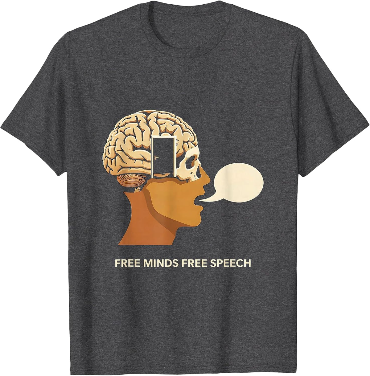 Men's Free Minds Free Speech 1st Amendment Design T-Shirt - Dark Heather Grey