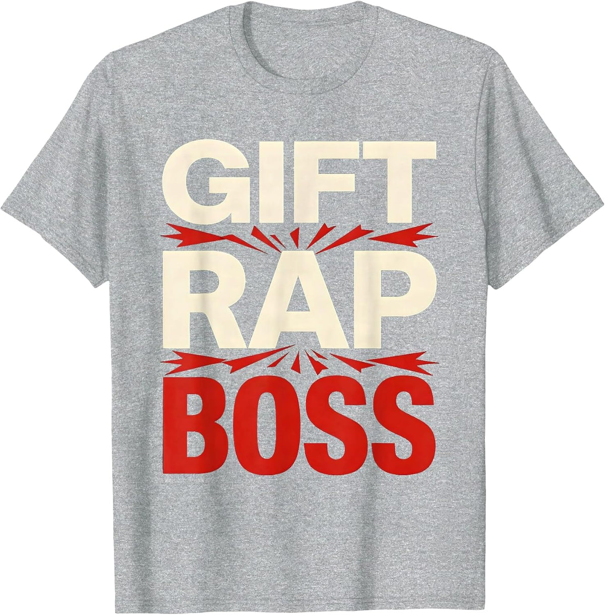 Men's Gift Rap Boss Funny Hip Hop Christmas Party T-Shirt - Heather Grey