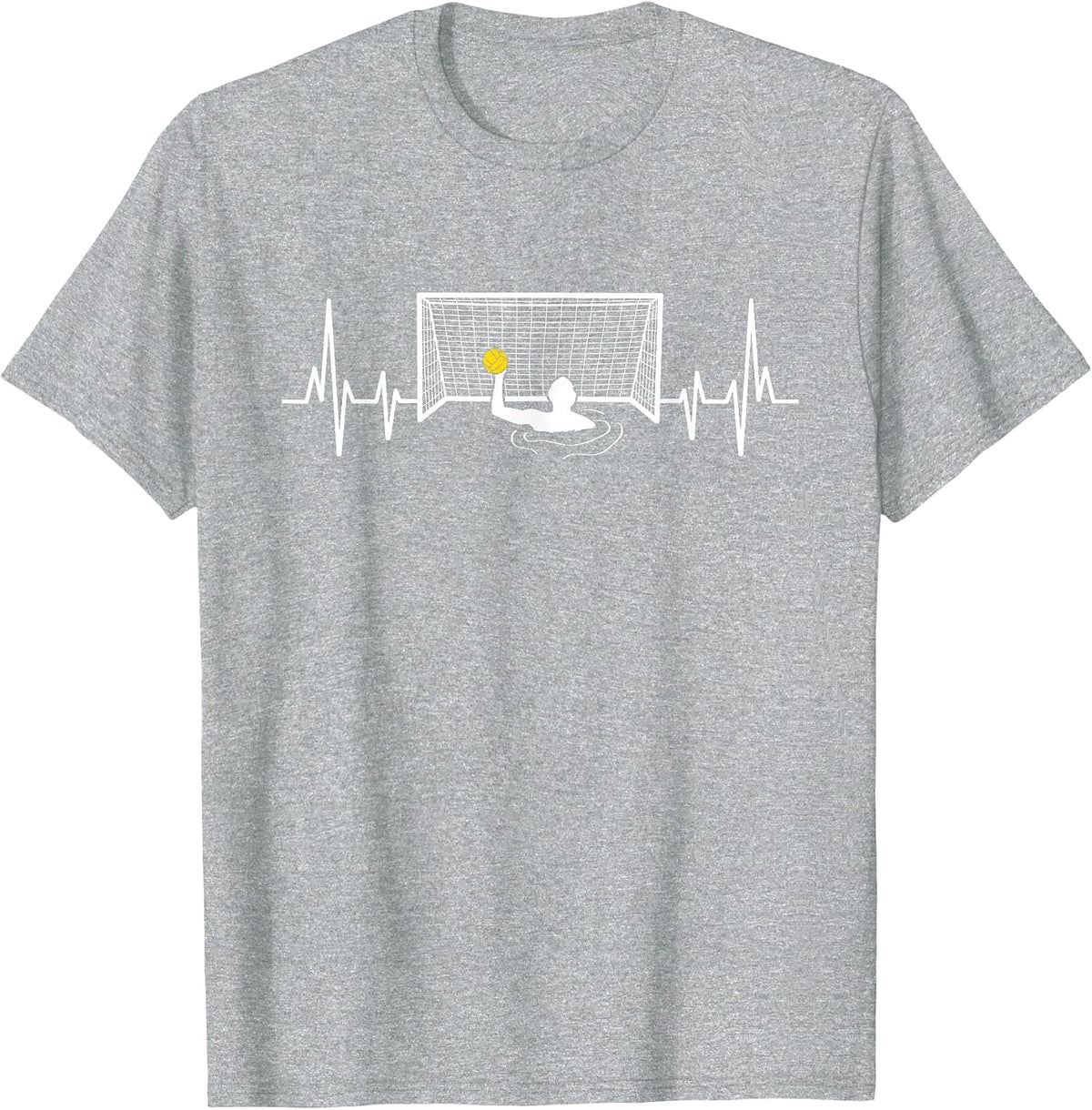 Water Polo Player - Pulse Heartbeat Goalie Coach Goalkeeper T-Shirt - Heather Grey