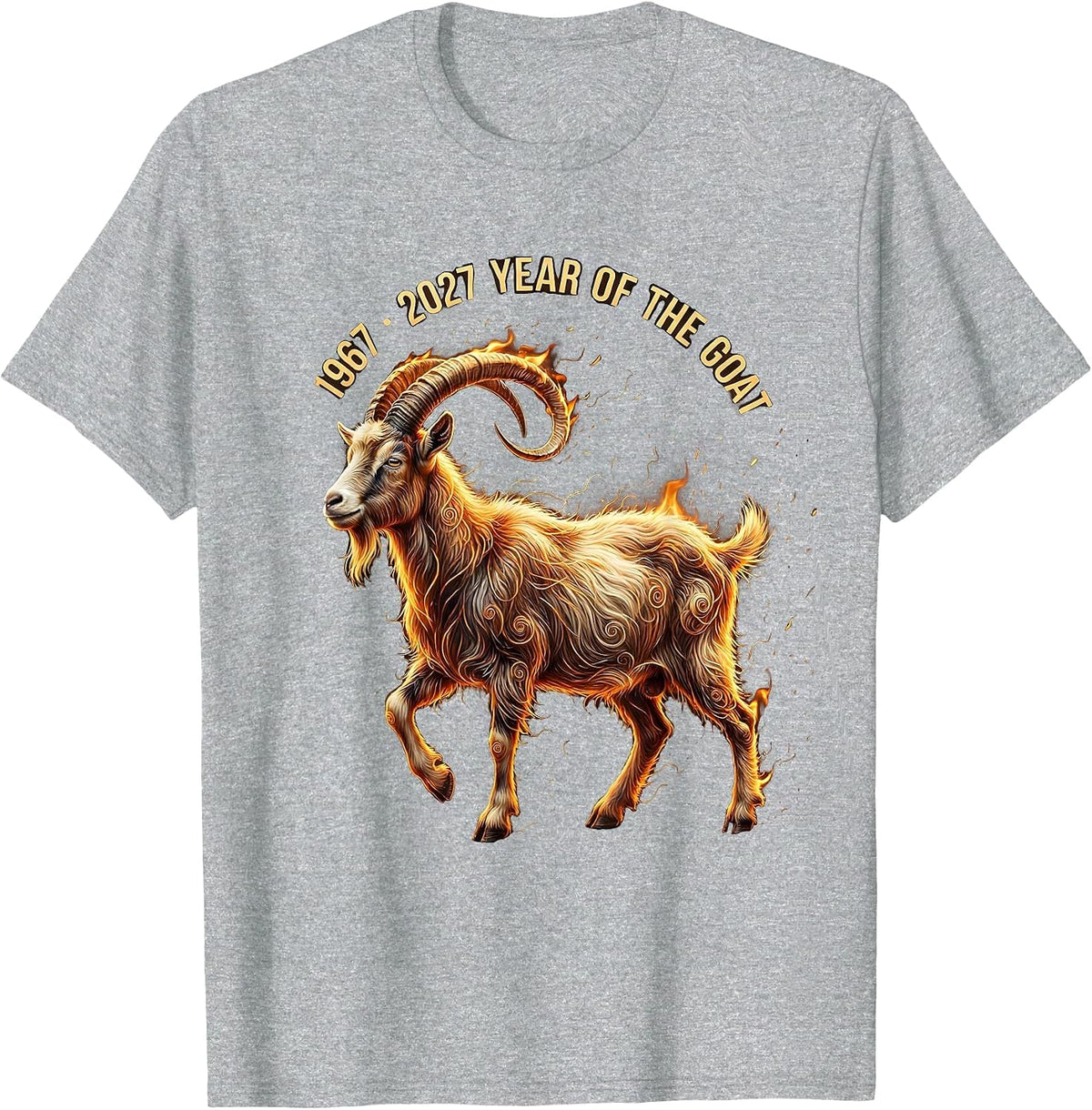 Men's 1967 · 2027 Year Of The Goat Lunar New Year Birthday T-Shirt - Heather Grey