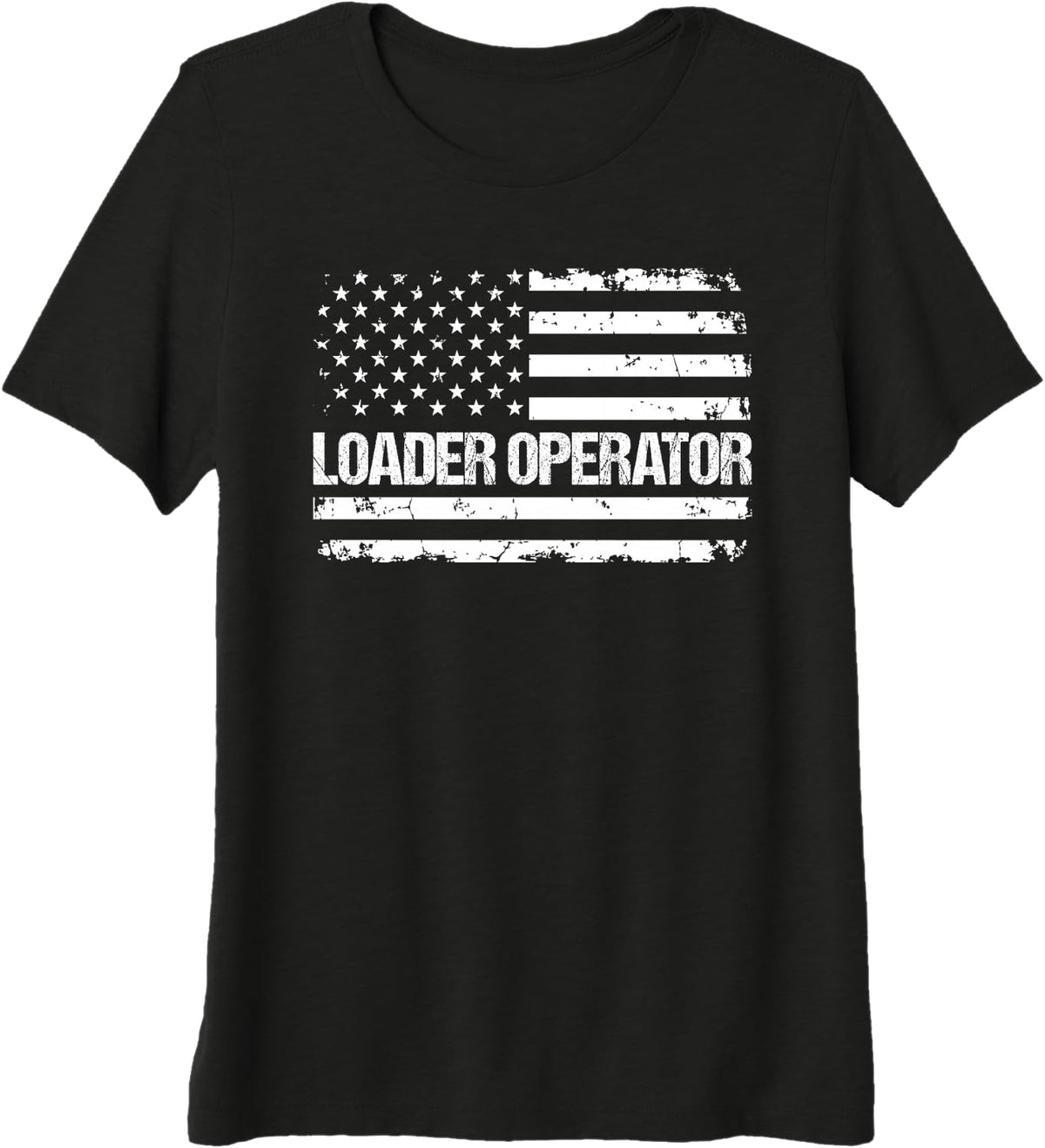 Loader Operator Flag USA Premium Tri-Blend T-Shirt - Black