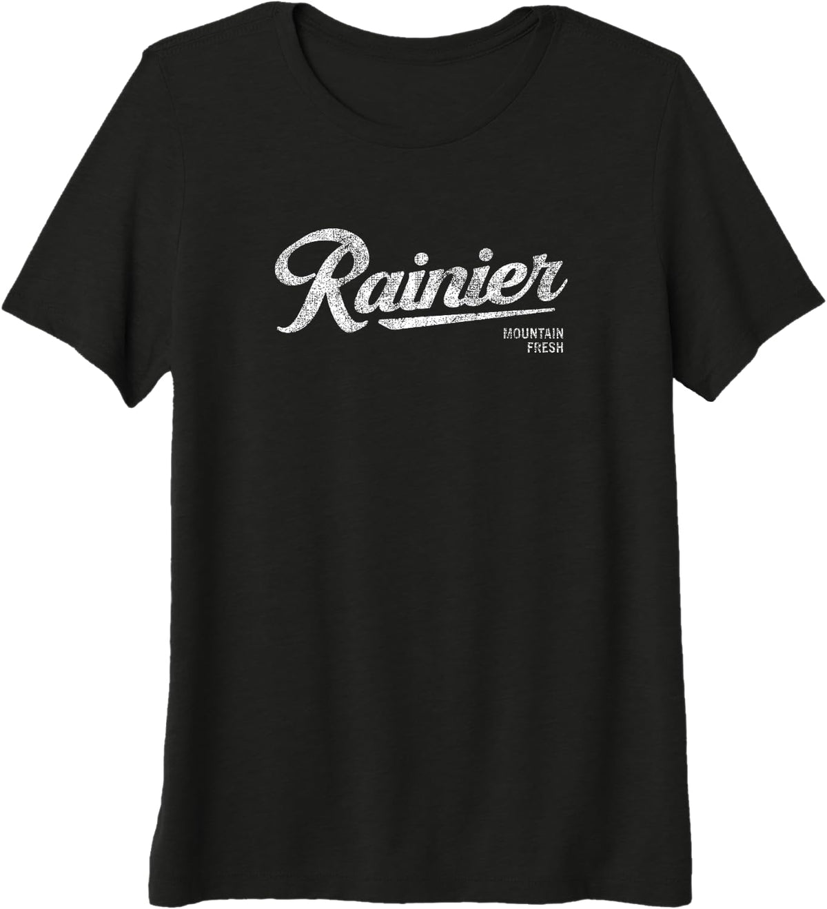 Rainier Vintage Style - Pale Logo Premium Tri-Blend T-Shirt - Black