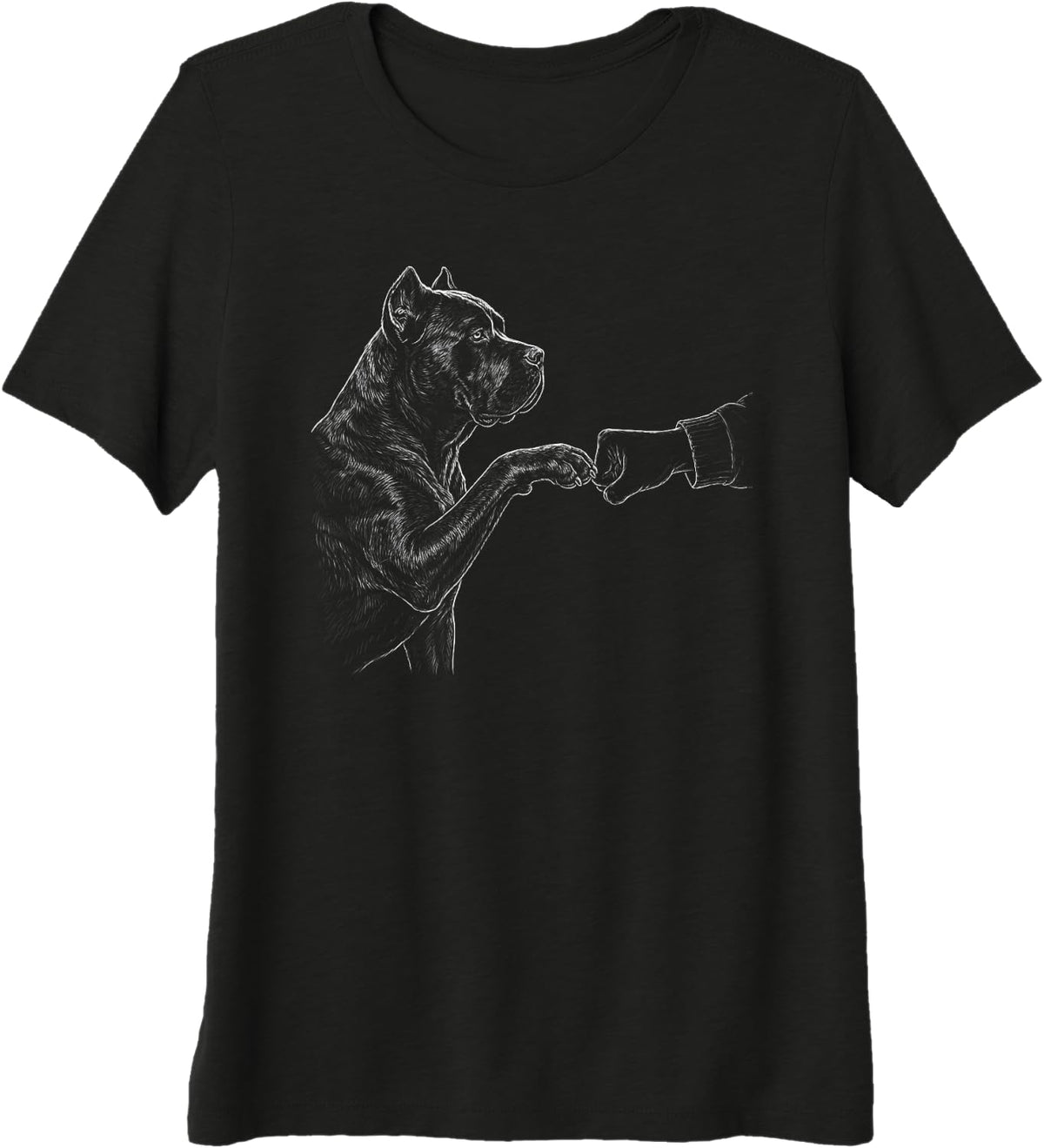 Cane Corso Fist Bump Dog Owner Friendship Men Women Premium Tri-Blend T-Shirt - Black