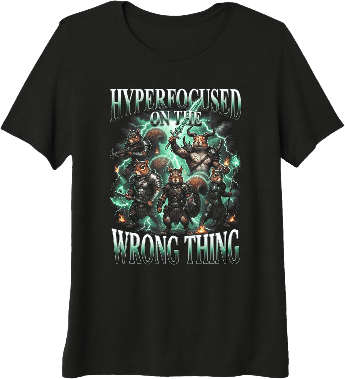 Hyperfocused On The Wrong Thing ADHD Neurodiversity Humor Premium Tri-Blend T-Shirt - Black