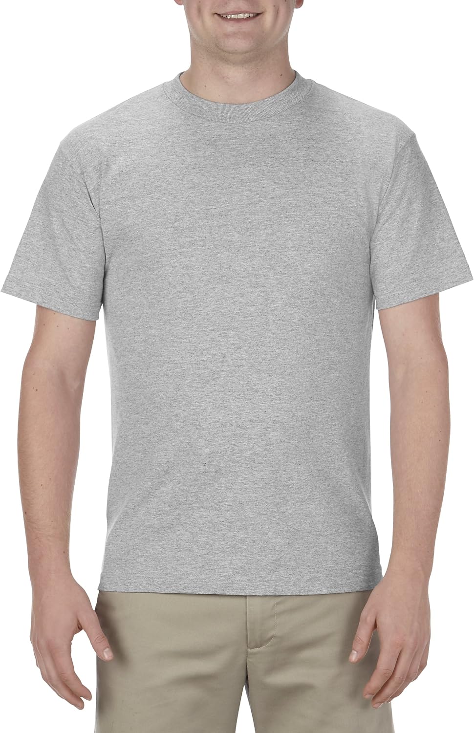 Alstyle Apparel AAA Mens Classic Cotton Short Sleeve T-shirt, Athletic Heather Gray, Medium - As Pictured