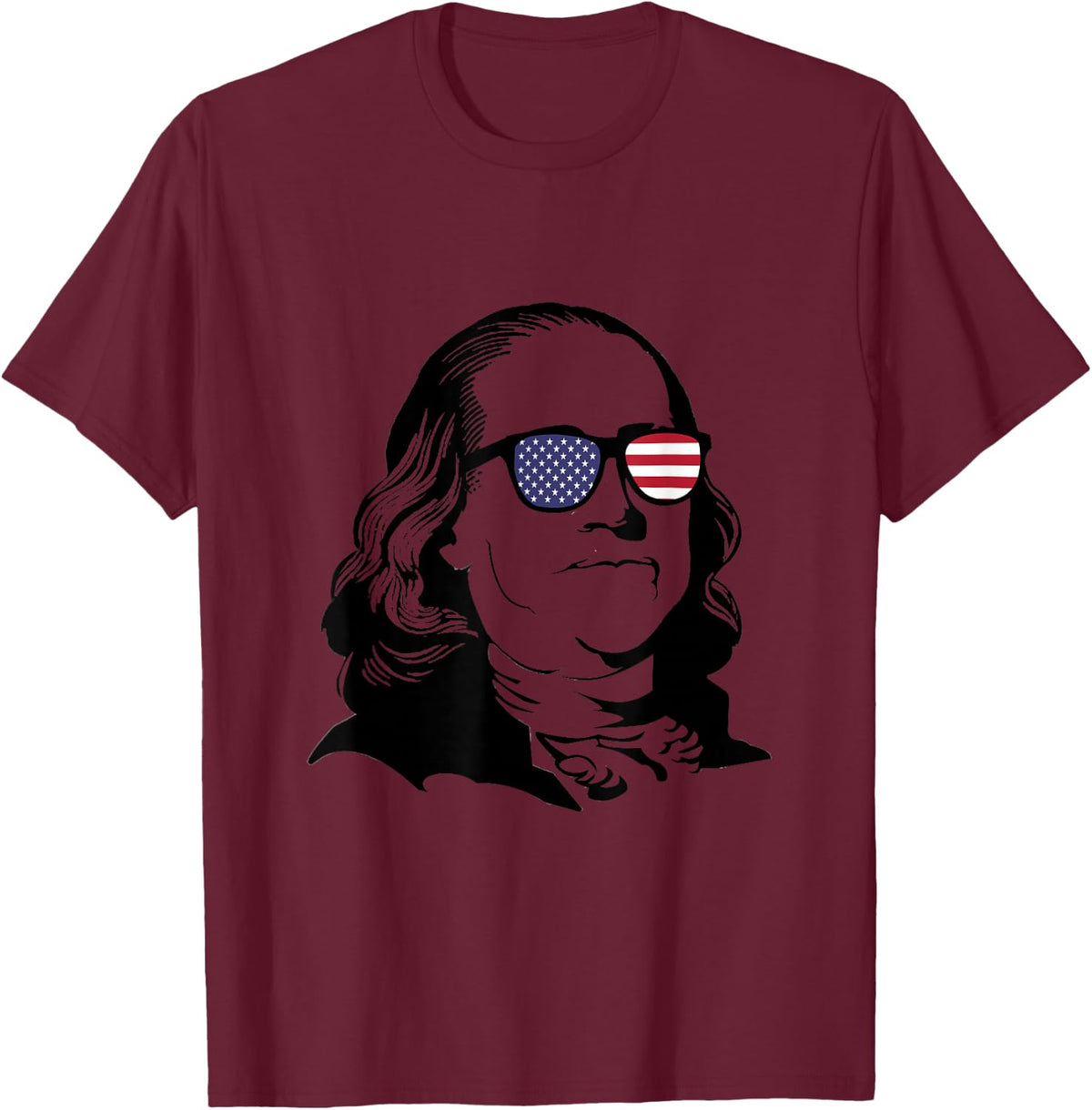 Ben Franklin T-Shirt USA 4th of July Men Women Kids T-Shirt - Burgundy