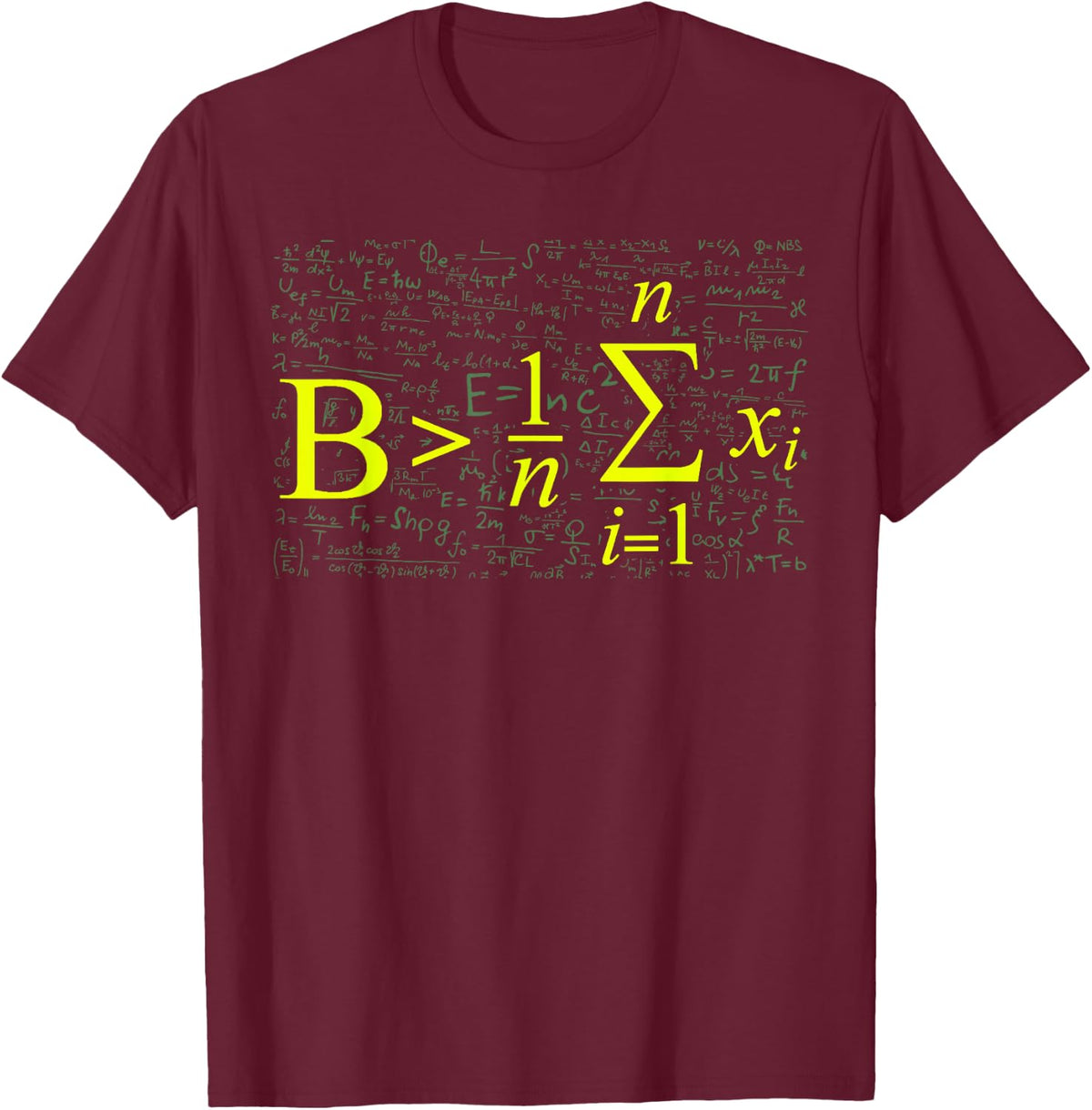 Be Greater Than Average Math Gift Back To School T Shirt T-Shirt - Burgundy