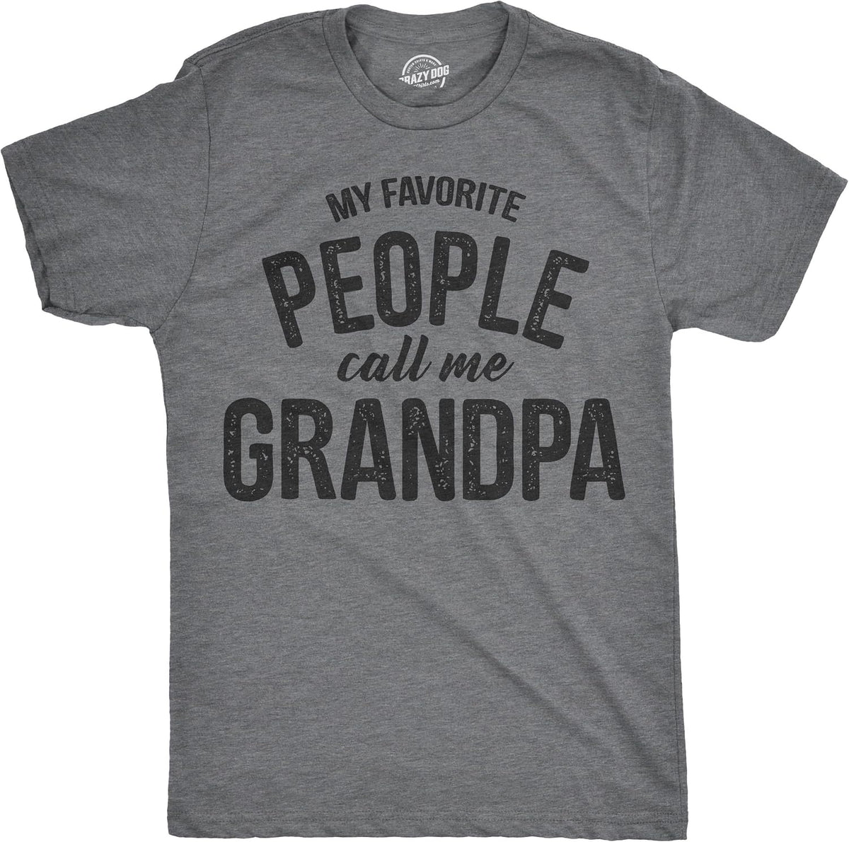 Mens My Favorite People Call Me Grandpa Tee - Dark Heather Grey - Grandpa