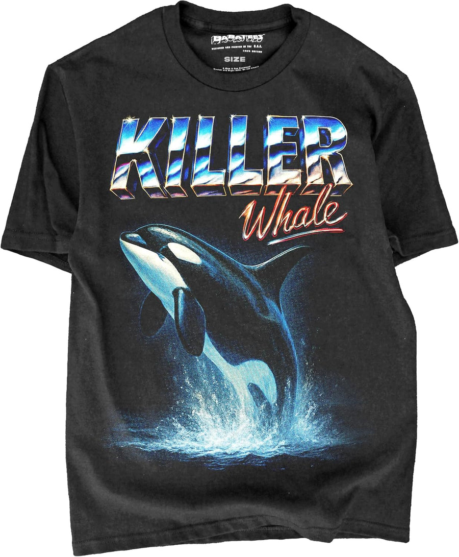 Epic Aquatic Life Graphic Tees - 100% USA Cotton - Vintage Heavy Metal Album Cover Style - Orca