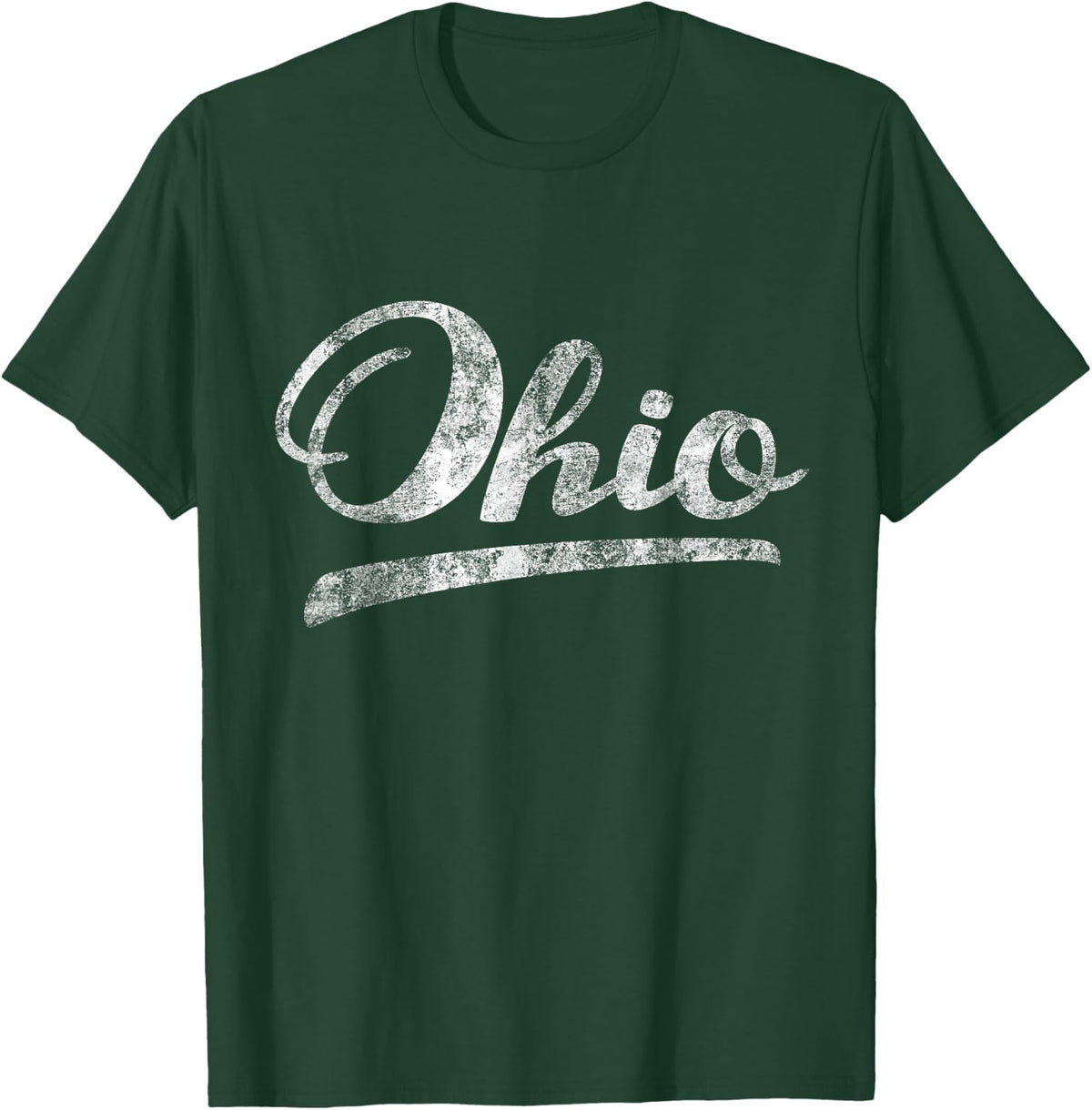 Vintage Script Home State Ohio Gift for Women Men Kids T-Shirt - Dark Green