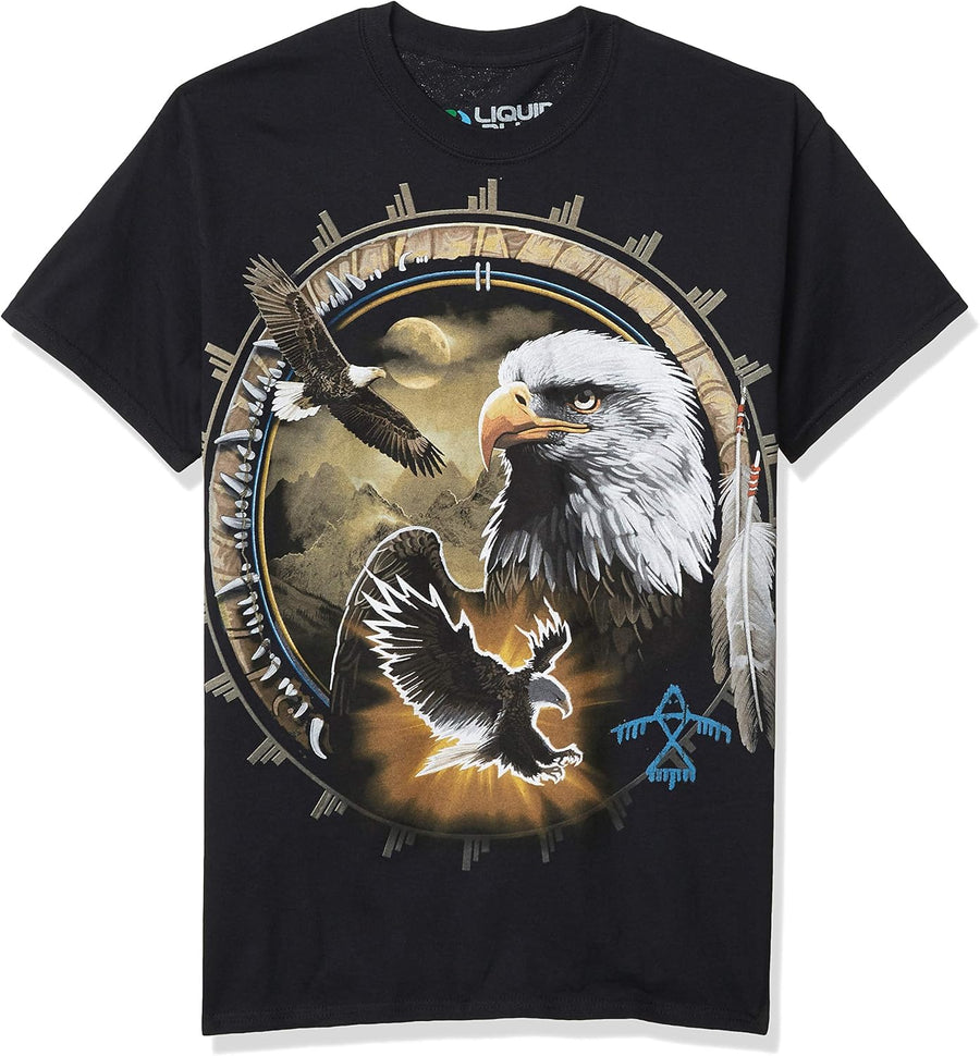 Liquid Blue Men's Eagle Dreamcatcher T-Shirt - Black