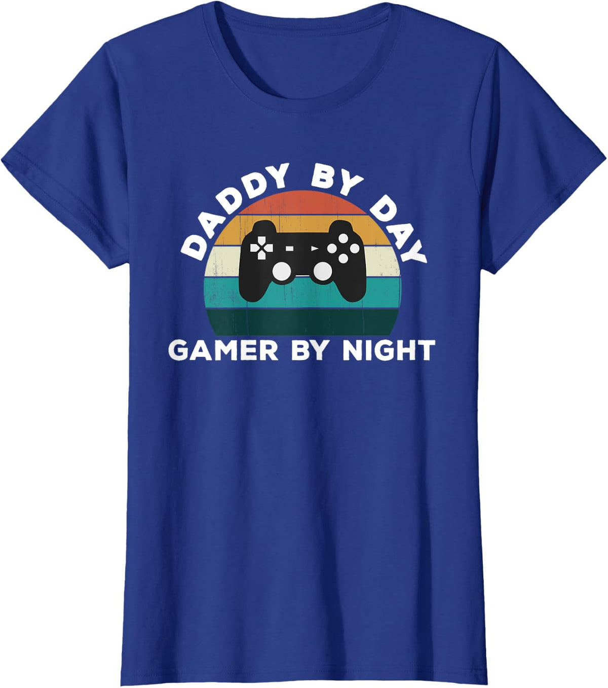 Daddy by Day Gamer By Night - Game Lover New Father Baby T-Shirt - Royal Blue