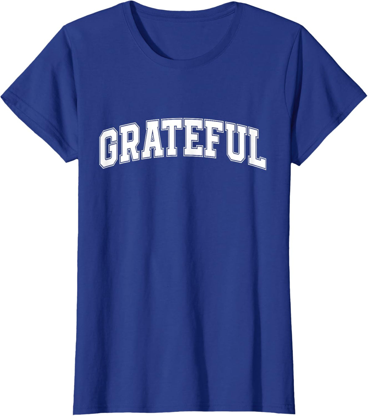 Grateful Athletic Lettering Thanksgiving Turkey Day T-Shirt - Royal Blue