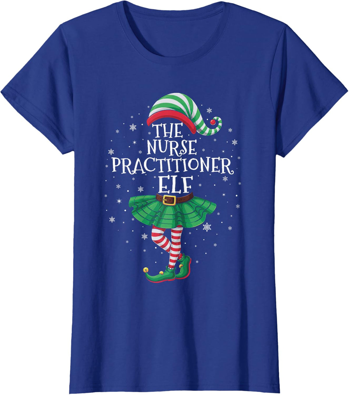 Family Matching The Nurse Practitioner Elf Christmas T-Shirt - Royal Blue