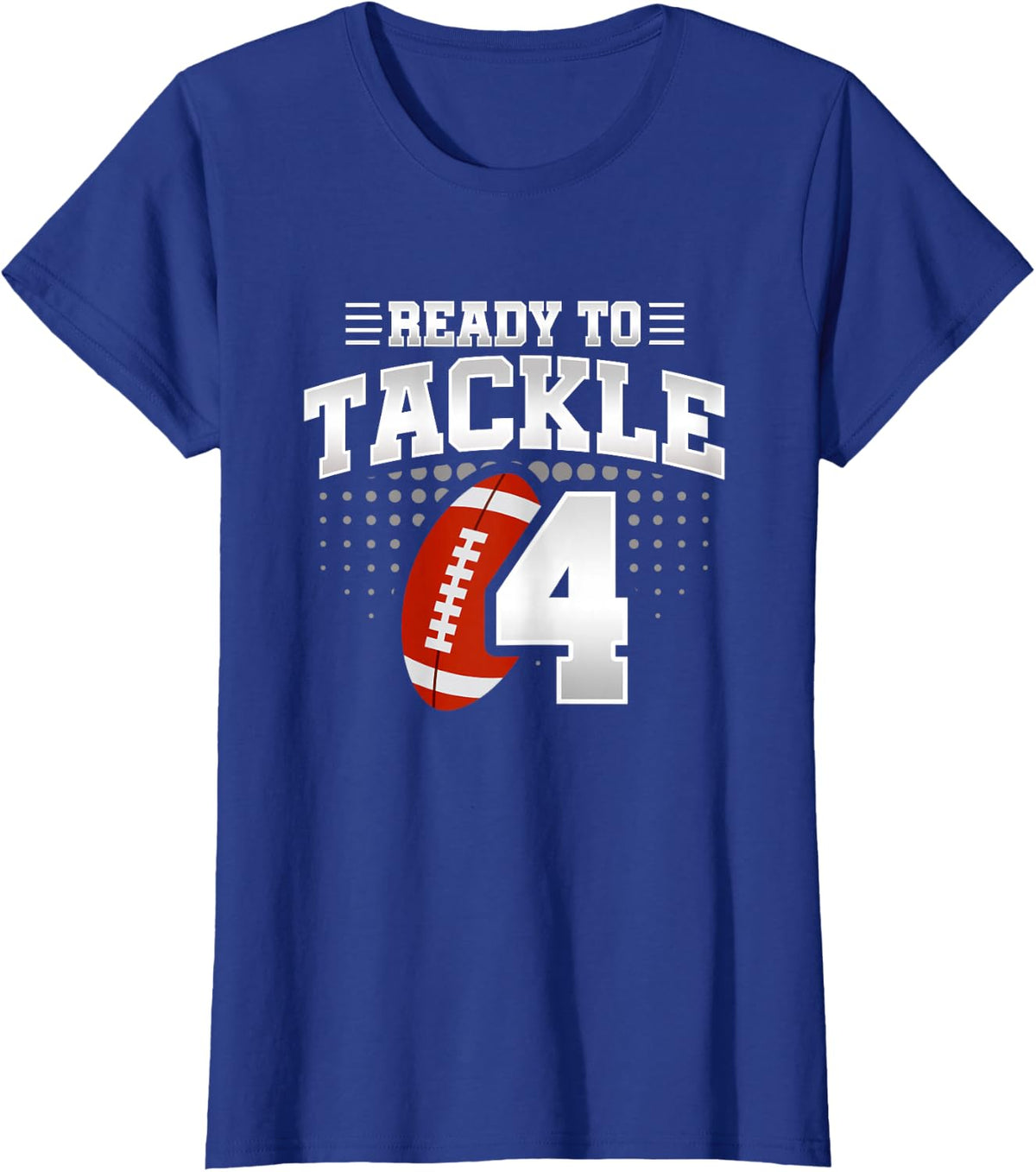 4th Birthday - Football Birthday Party - 4th Birthday T-Shirt - Royal Blue