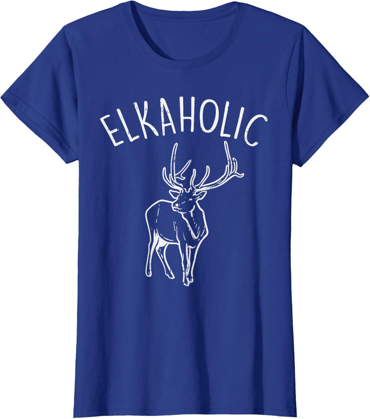 Elkaholic Funny Elk Hunting Deer Archery Bow Hunter Gift T-Shirt - Royal Blue