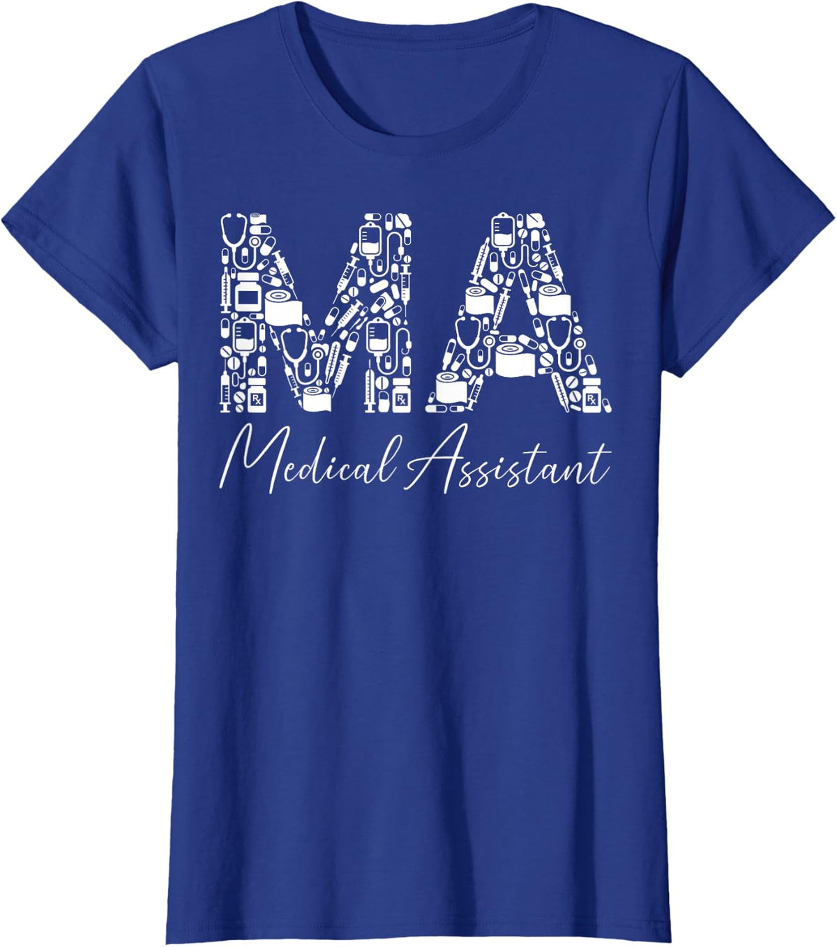 MA Medical Assistant - Healthcare Worker Easter Bunny T-Shirt - Royal Blue