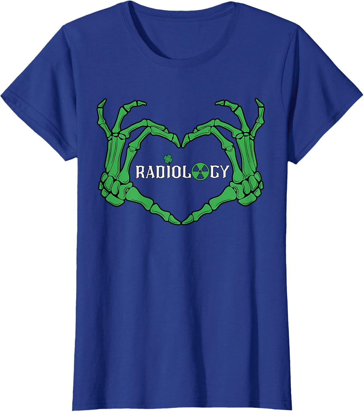 Skeleton Hand Rad Tech X Ray Radiology St. Patrick's Day T-Shirt - Royal Blue