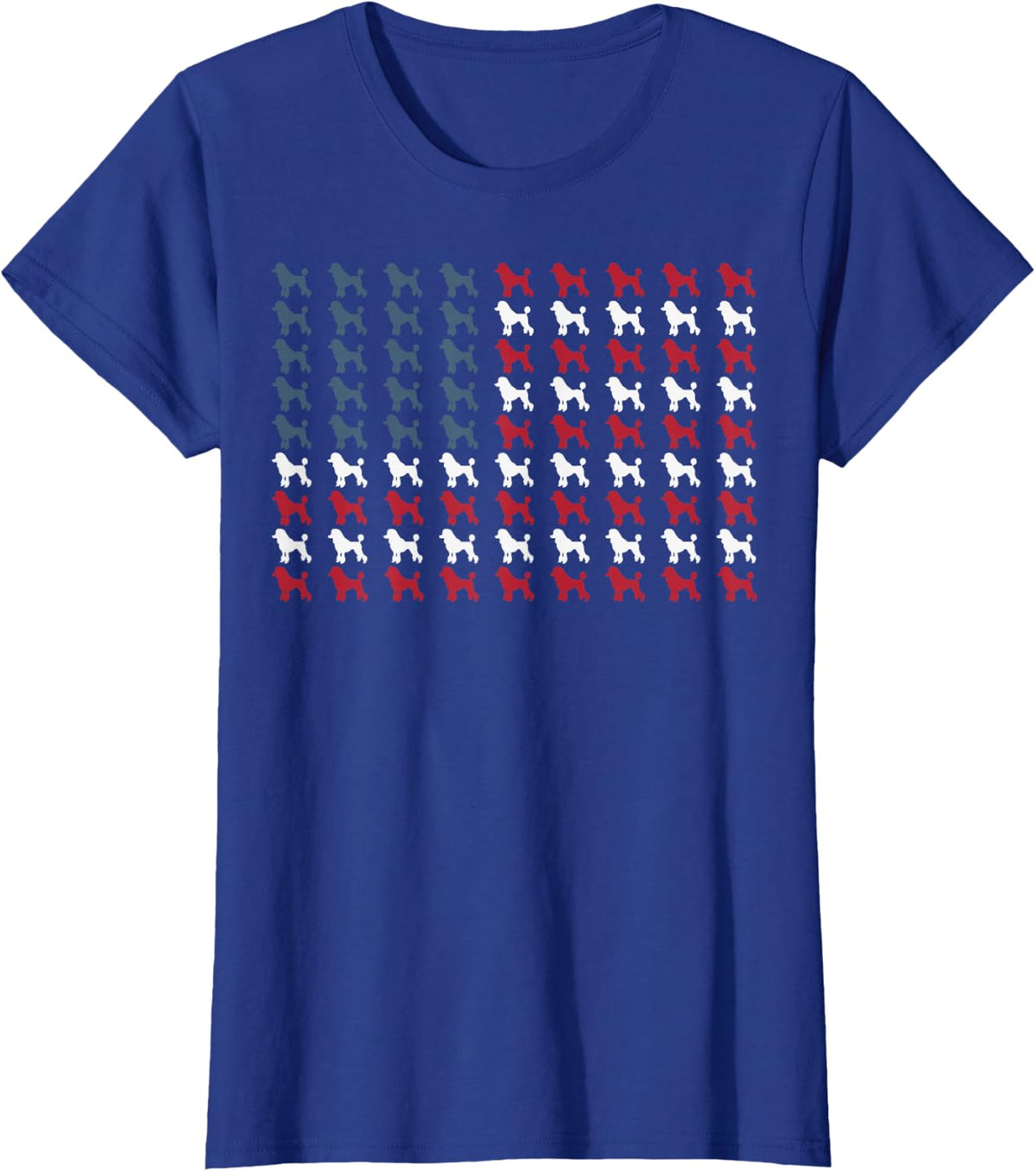 Poodle USA Flag 4th of July T-Shirt - Royal Blue