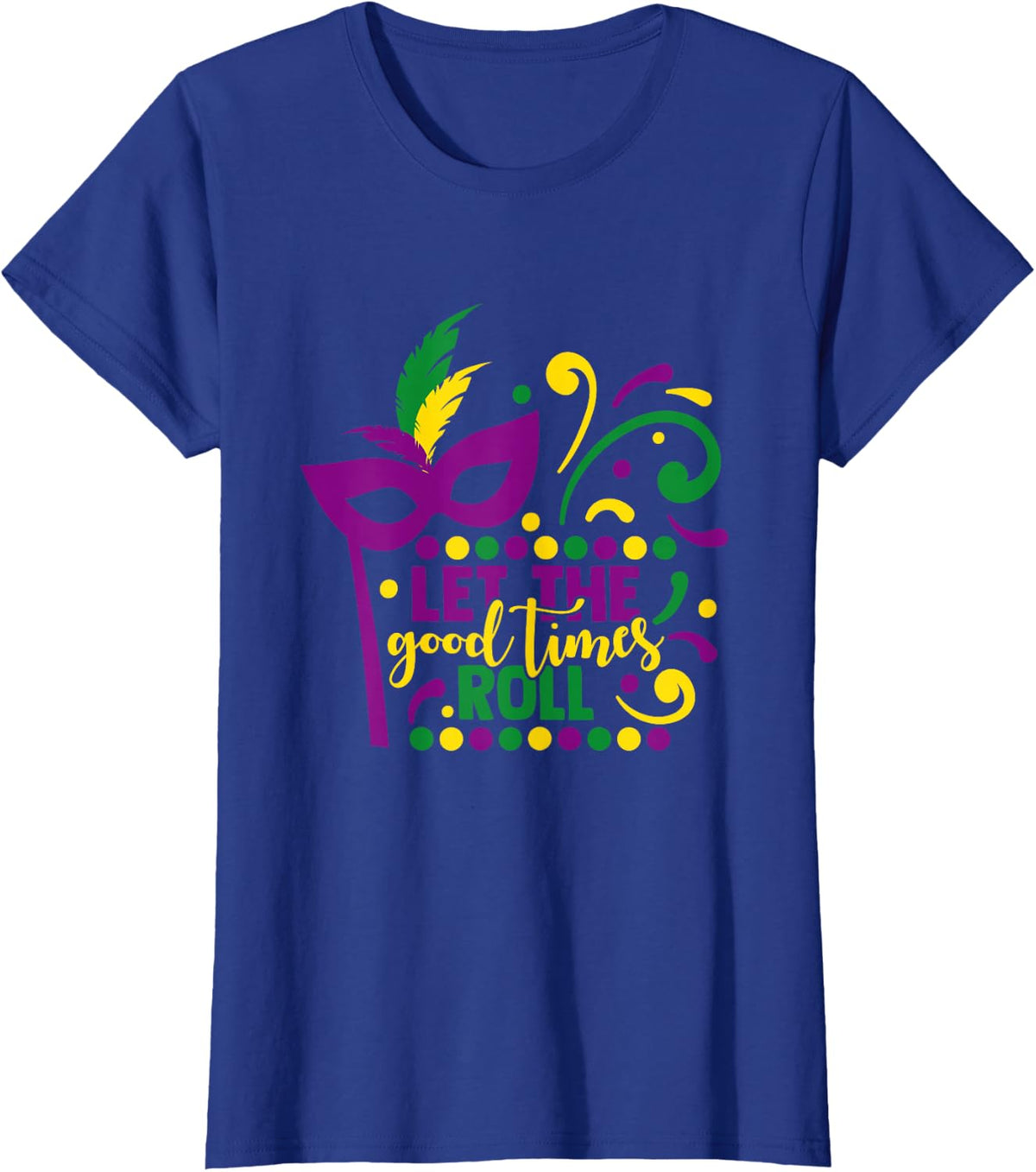 Mardi Gras Masquerade Party Mask New Orleans Parade T-Shirt - Royal Blue