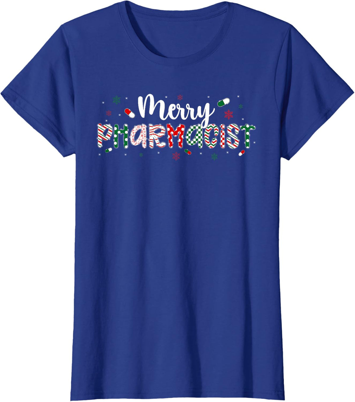 Merry Pharmacist Christmas Pharmacy Xmas Party T-Shirt - Royal Blue