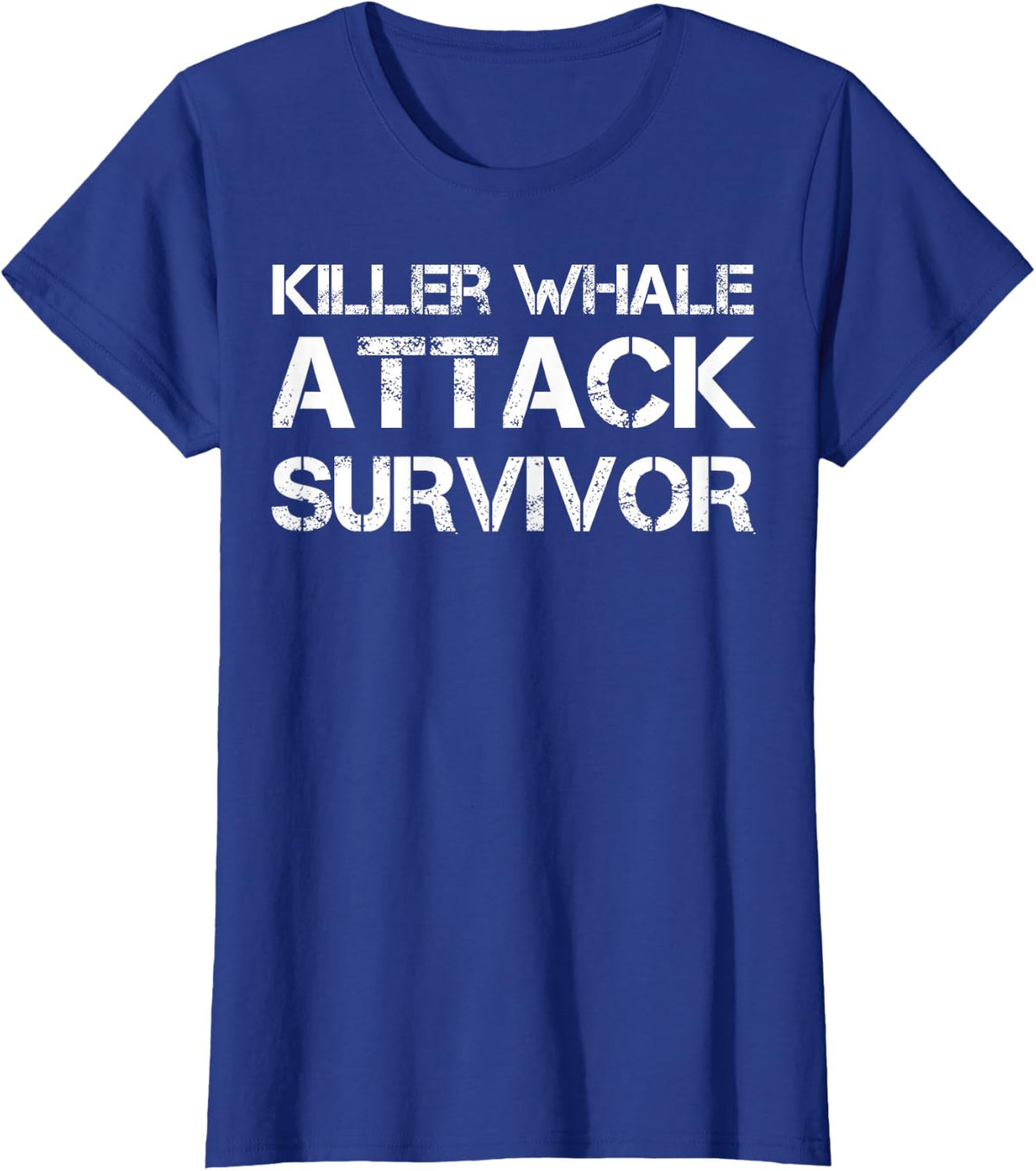 Killer Whale Attack Survivor T-Shirt - Royal Blue
