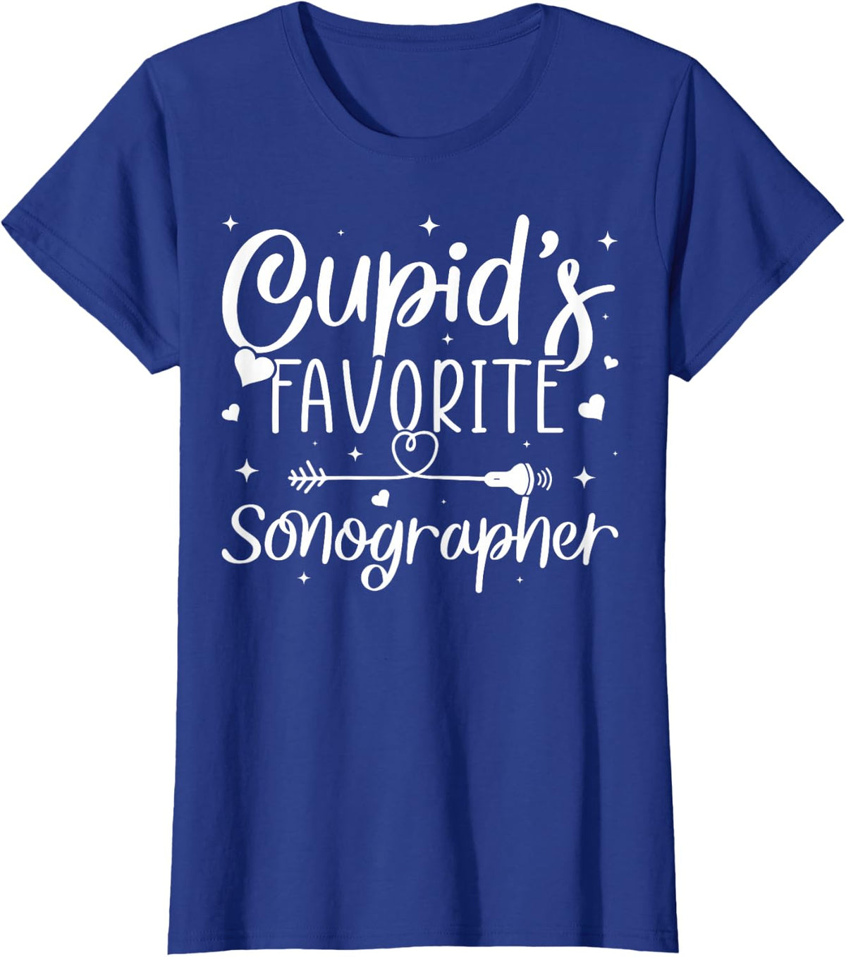 Cupid's Favorite Sonographer Ultrasound Tech Valentine’s Day T-Shirt - Royal Blue