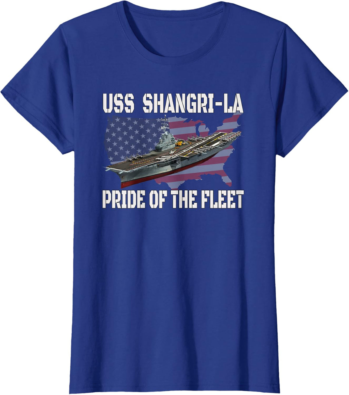 USS Shangri-La Aircraft Carrier Father Grandpa Veterans Day T-Shirt - Royal Blue