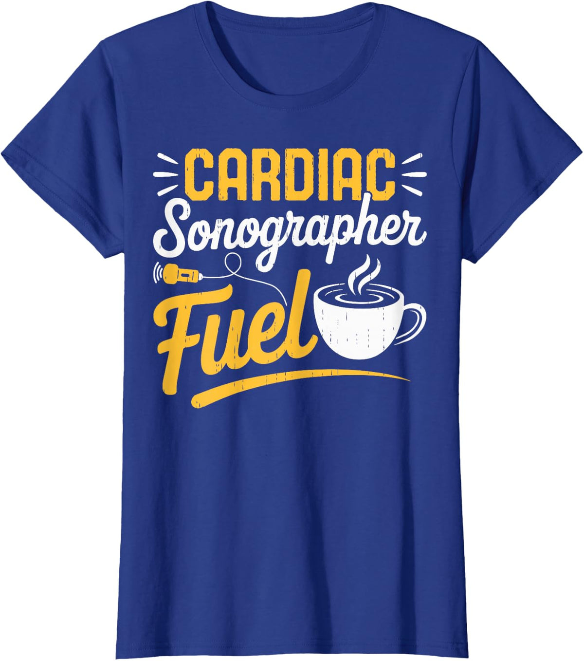 Cardiac Sonographer Fuel Coffee Echo Ultrasound T-Shirt - Royal Blue