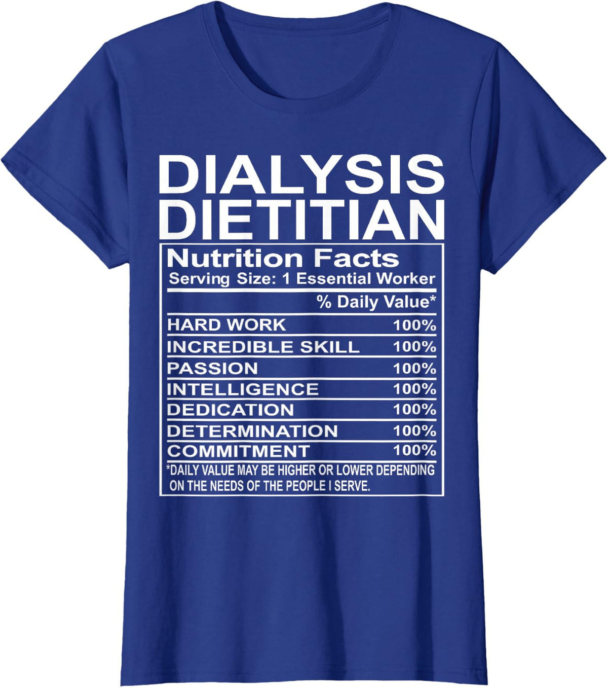 Super Cute Monograms, Initials and Letter Gifts Dialysis Dietitian Appreciation Funny Dietetics T-Shirt - Royal Blue