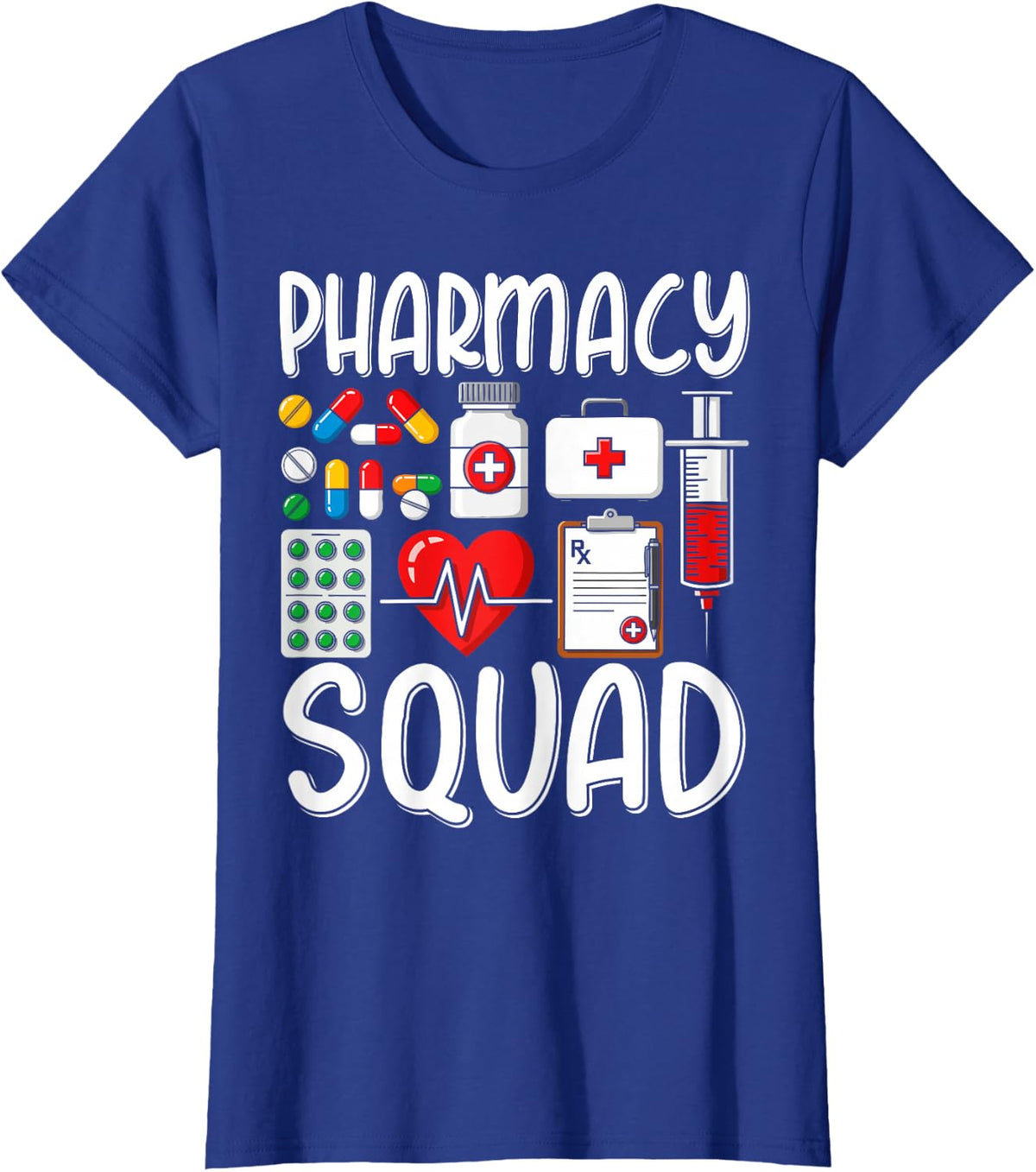 Pharmacy Squad Tshirt Technician Pharmacist Crew Student T-Shirt - Royal Blue