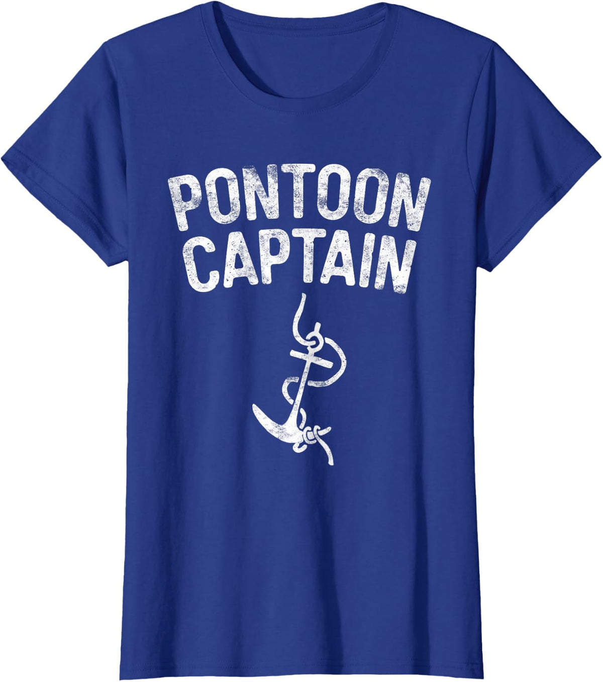 Pontoon Captain Shirt Men Women Anchor Boat Captain Skipper T-Shirt - Royal Blue