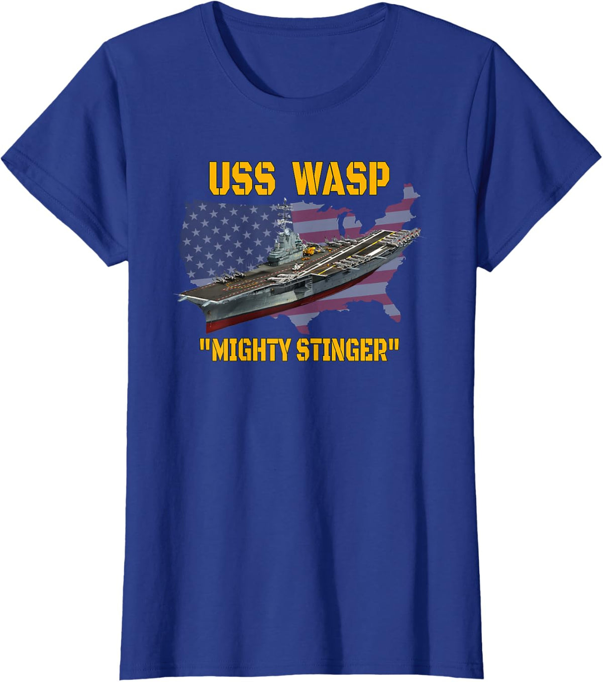 USS Wasp Aircraft Carrier Veterans Day Father's Day Grandpa T-Shirt - Royal Blue