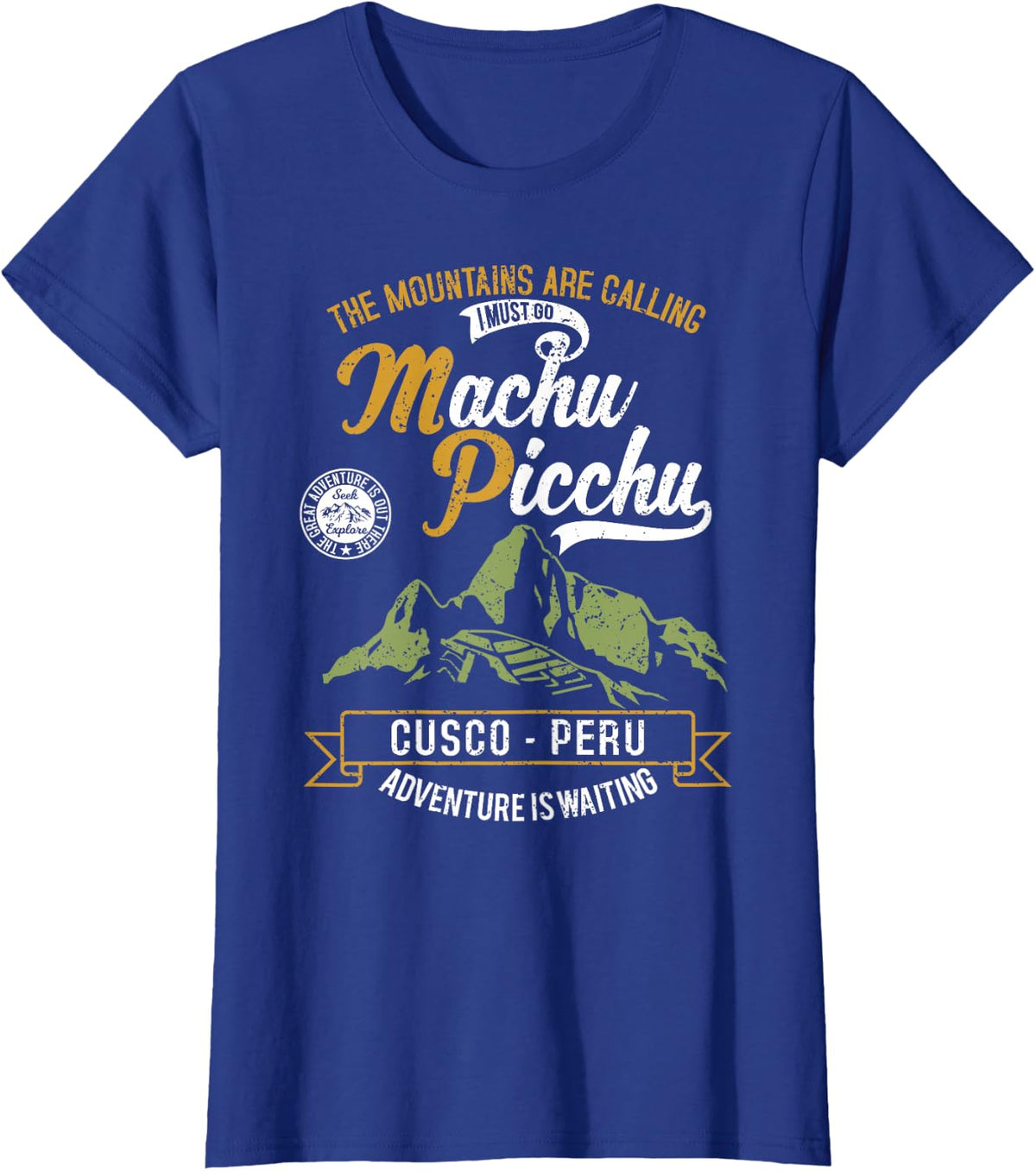Vintage Peru Shirt Cusco Machu Picchu Llama Jersey Souvenir T-Shirt - Royal Blue