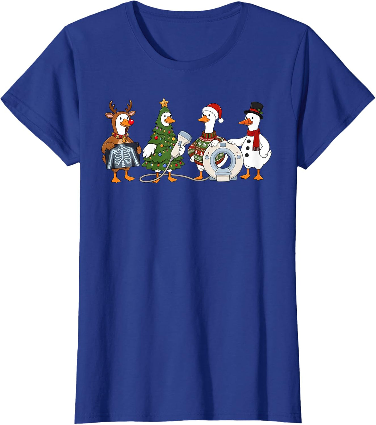 Radiology Christmas Silly Goose Xray Tech Radiologic CT MRI T-Shirt - Royal Blue
