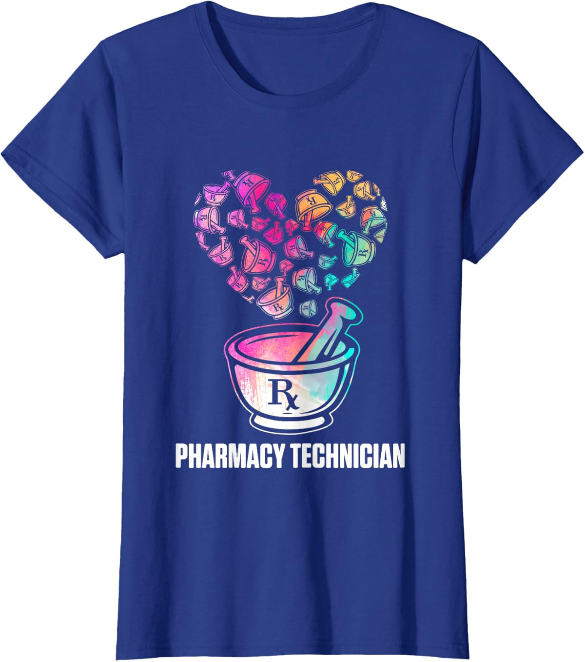 Pharmacy Technician Heart Certified Pharma Tech DA1 T-Shirt - Royal Blue