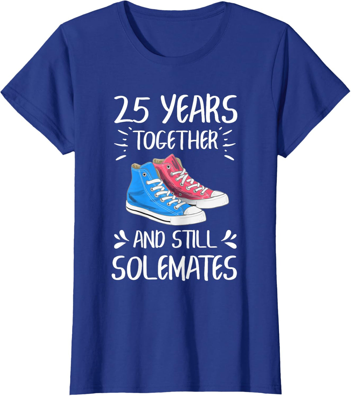 25 Years Together 25Th Anniversary Valentines Day T-Shirt - Royal Blue