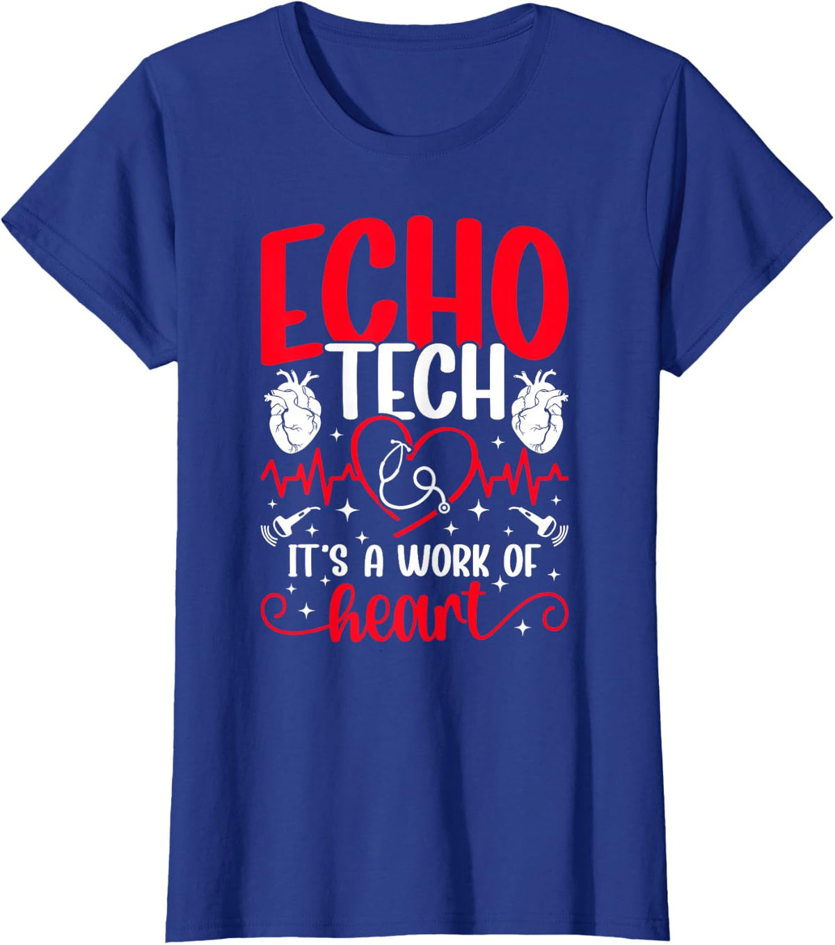 Best Echo Tech Echo Technician Echocardiographer Tech T-Shirt - Royal Blue