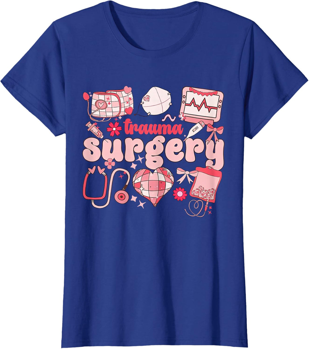Trauma Surgery Valentines Surgery Surgeon Traumatology Nurse T-Shirt - Royal Blue
