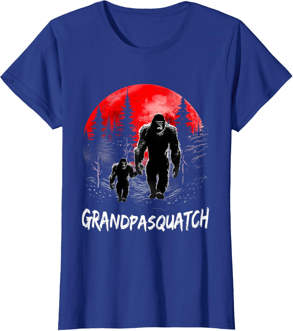 Grandpa Squatch Funny Bigfoot Dad Sasquatch Yeti Fathers day T-Shirt - Royal Blue
