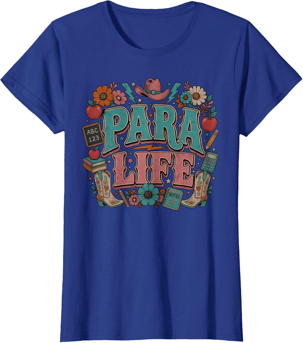 para Squad Paraprofessional Western Country Back to School T-Shirt - Royal Blue