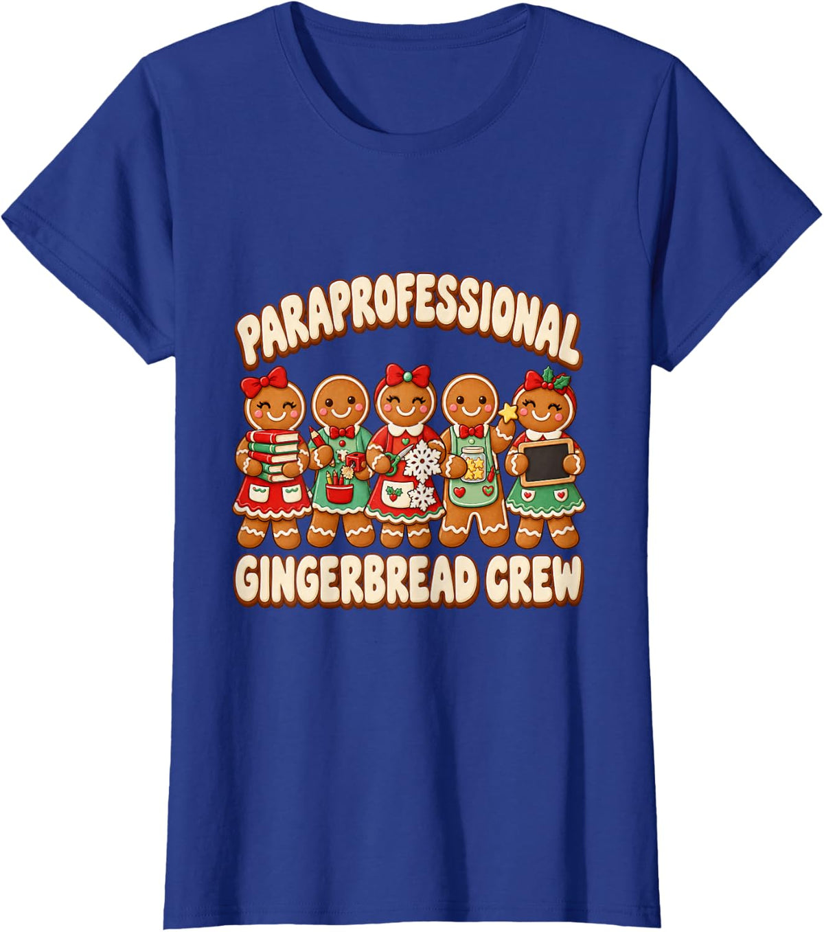 Christmas Paraprofessional Christmas Cartoon T-Shirt - Royal Blue
