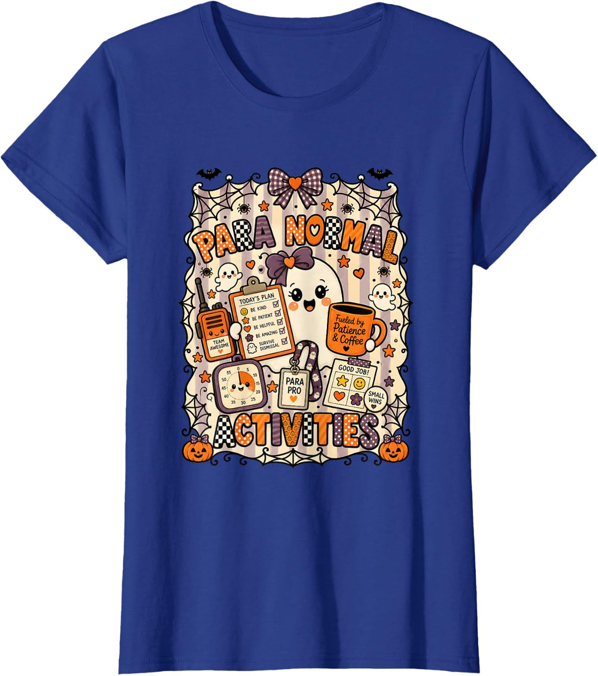 SPED Teachers Paraprofessional Ghost Halloween T-Shirt - Royal Blue