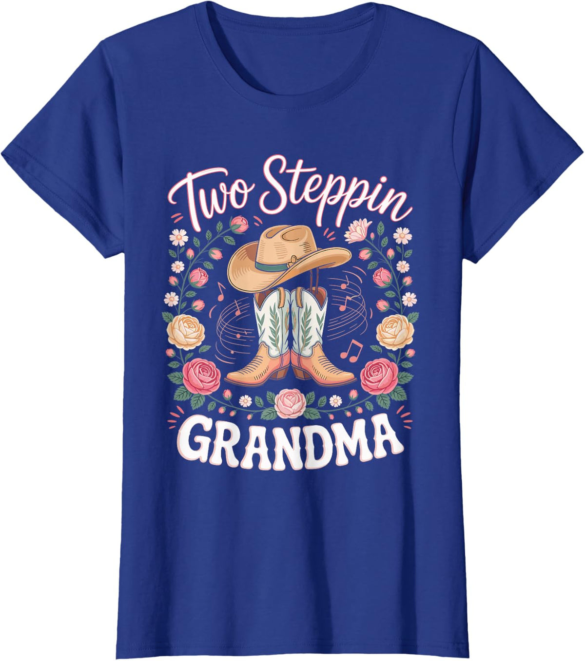 Two Steppin Grandma Country Music Line Dancing T-Shirt - Royal Blue