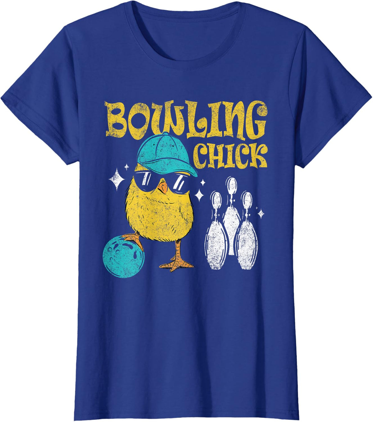 Bowling Chick Bowl Design For Bowlers Player Sport T-Shirt - Royal Blue