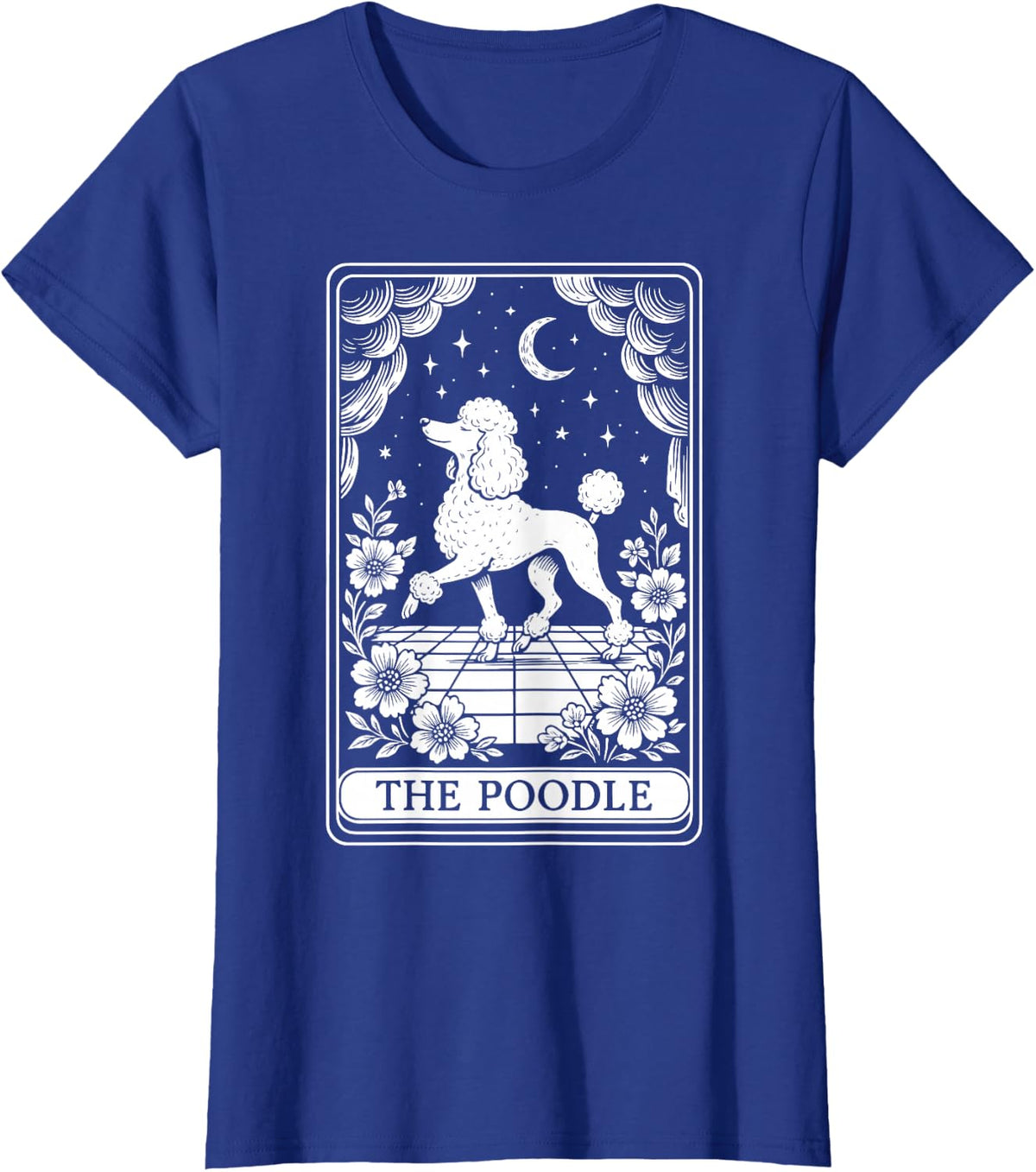 The Poodle Tarot Card T-Shirt - Royal Blue