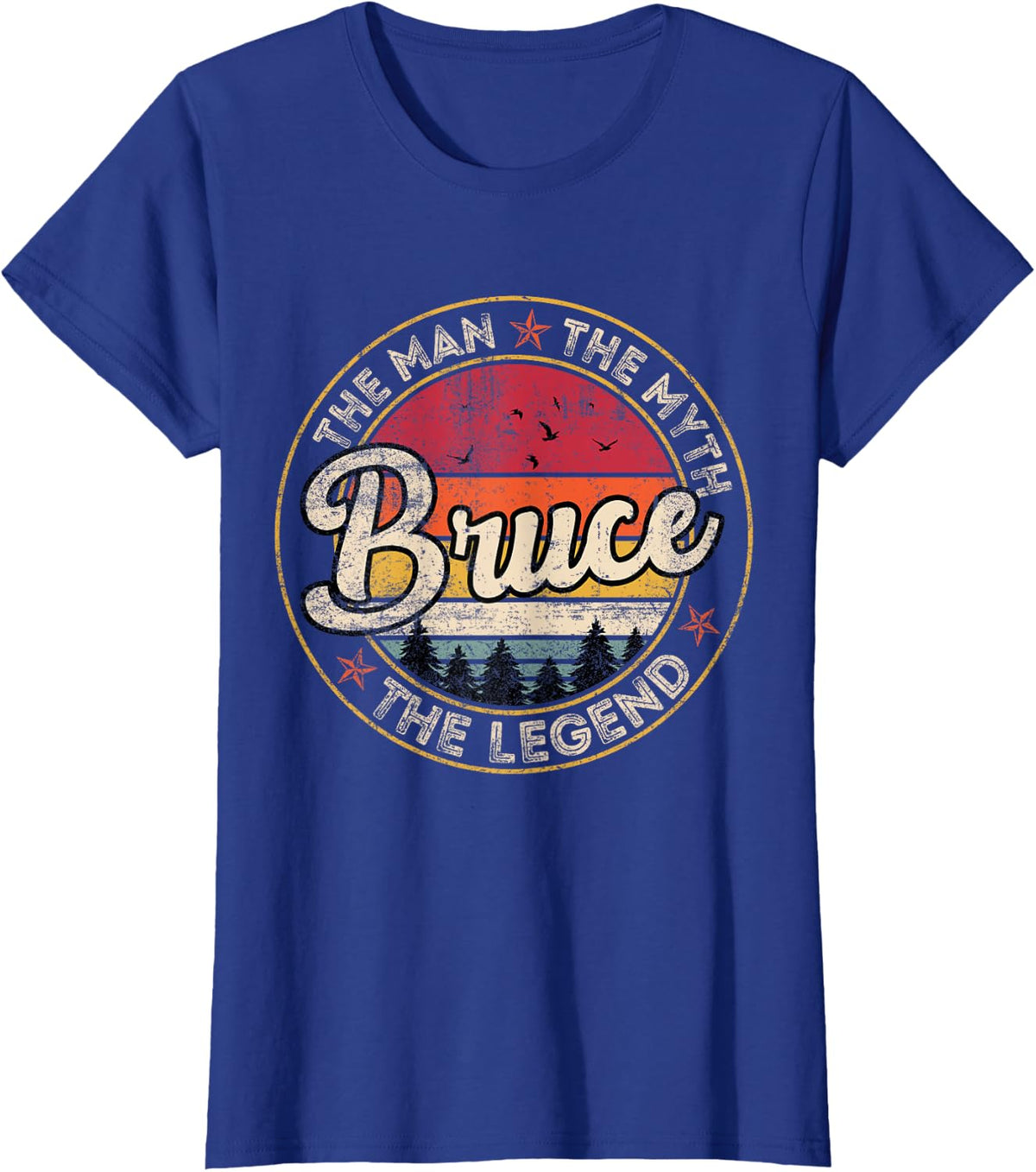 Bruce The Man The Myth The Legend Personalized Name T-Shirt - Royal Blue