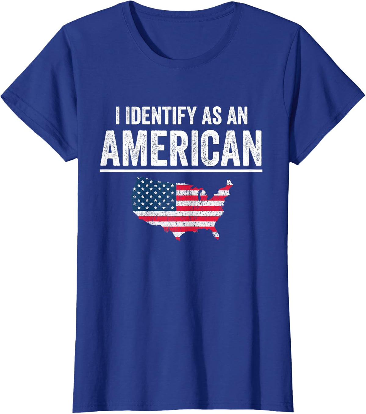 i Identify As An American Flag T-Shirt - Royal Blue