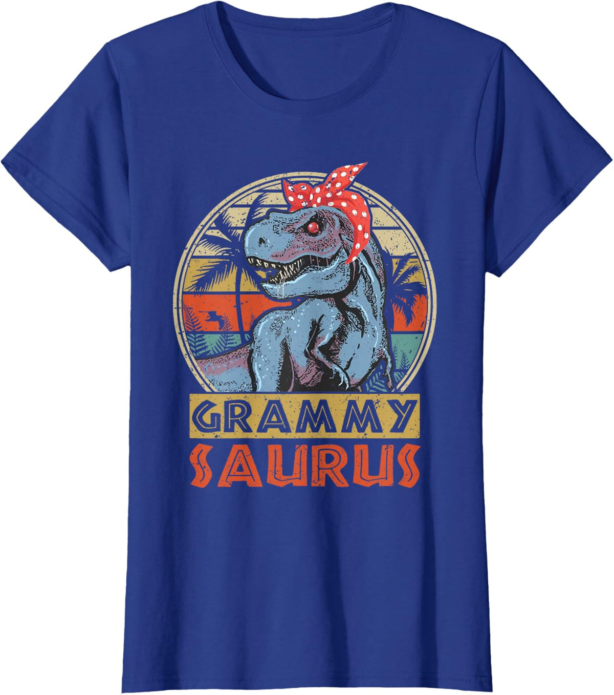 Grammysaurus T Rex Dinosaur Grammy Saurus Family Matching T-Shirt - Royal Blue