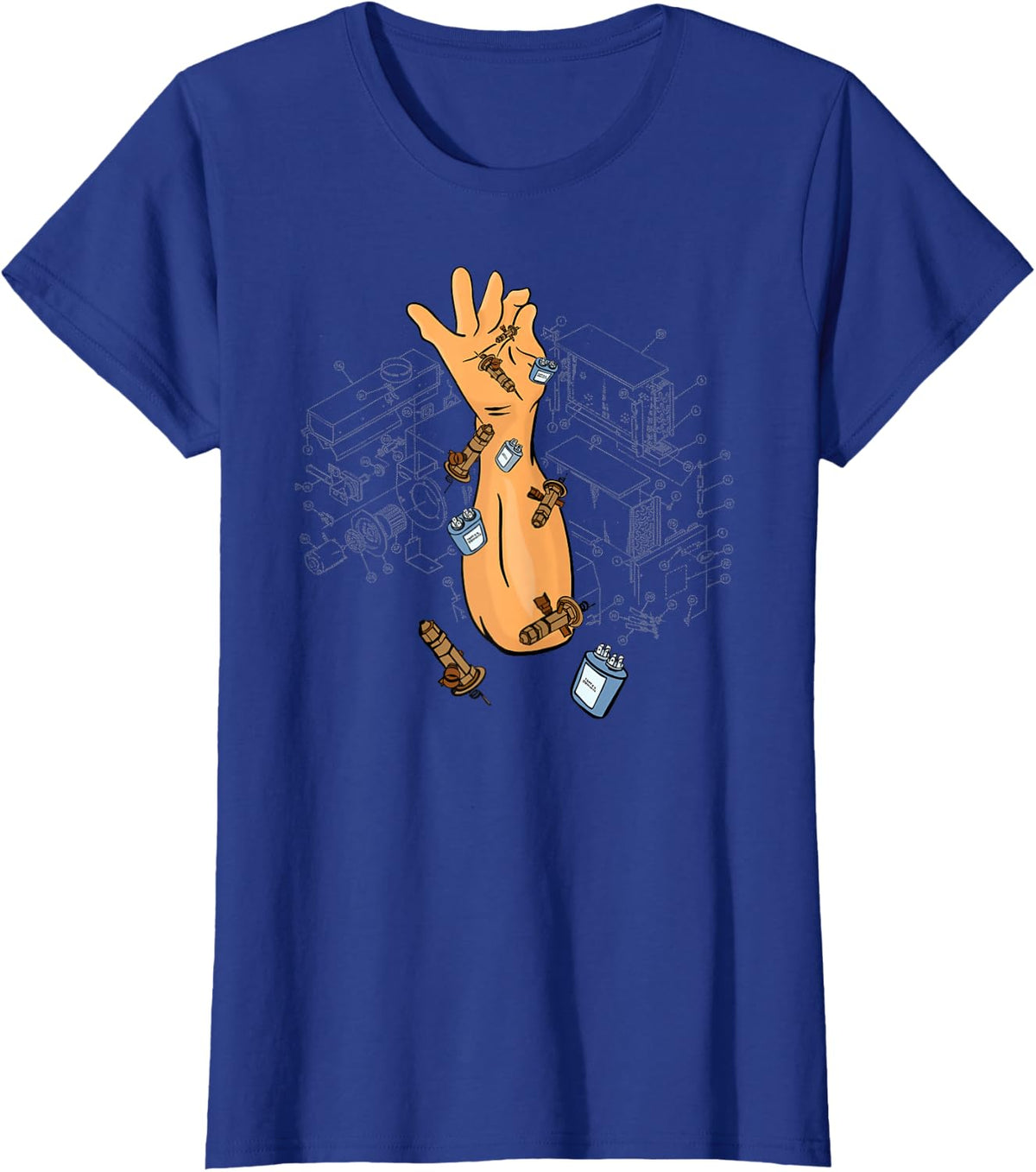 Funny HVAC Tech Technician Heating HVAC Tool Cooling T-Shirt - Royal Blue